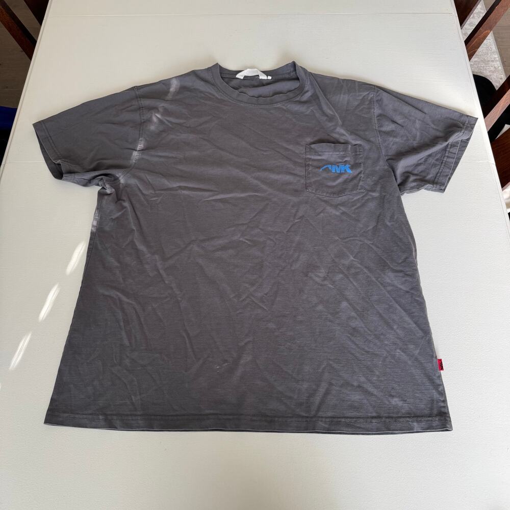 Mountain Khakis Grey Blue Tee Shirt Front Pocket Size XXL